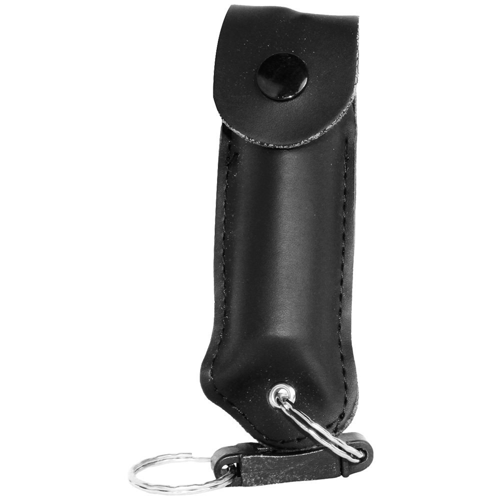 Wildfire 1.4% MC 1/2 oz pepper spray leatherette holster and quick release keychain black view 4